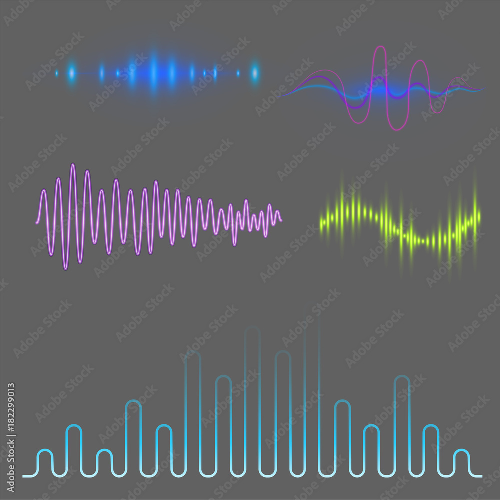 Obraz premium Vector digital music equalizer audio waves design template audio signal visualization signal illustration.