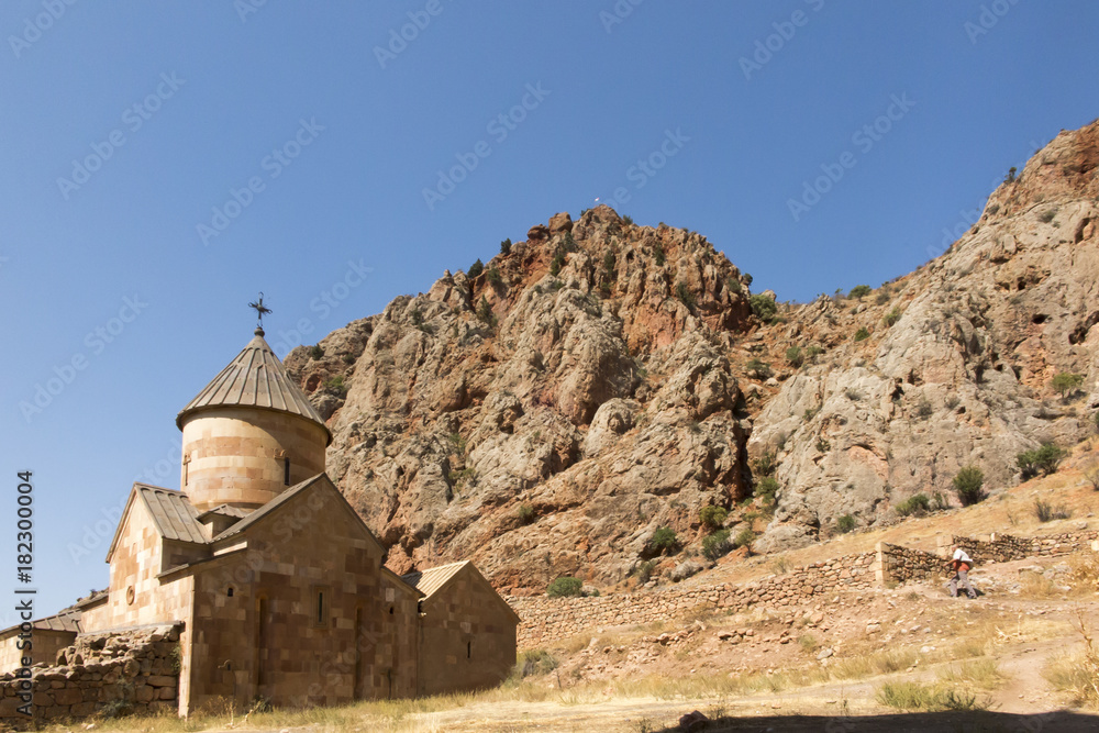 Scenic Novarank monastery in Armenia, famous tourist destination