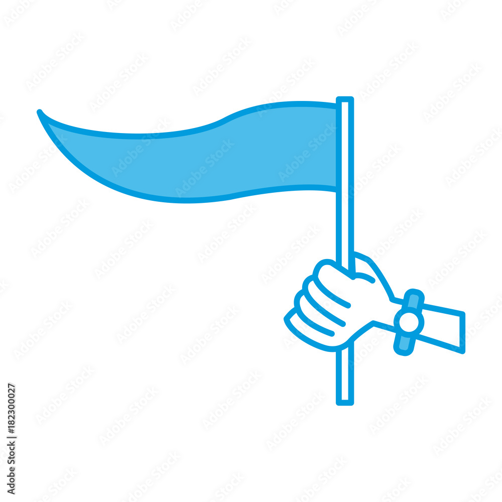 Hand holding a flag Hand holding a flag