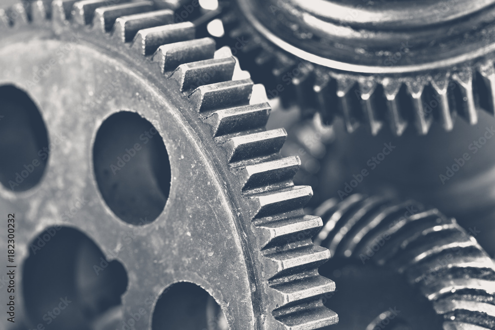 Close-up view of stack of gears Close-up view of stack of gears