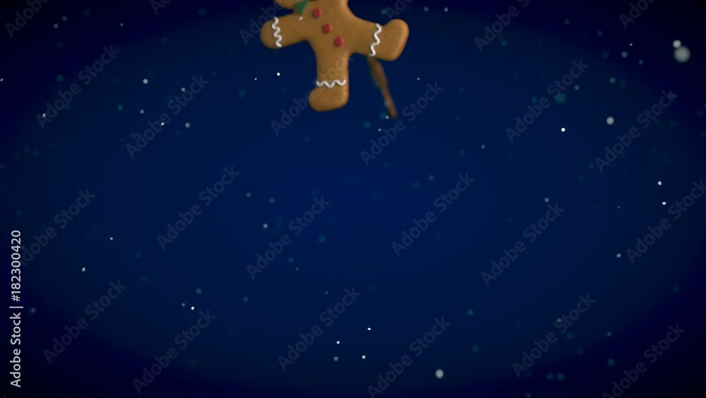 Christmas motion graphics of gingerbread man Christmas motion graphics of gingerbread man
