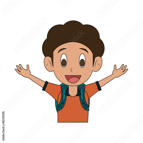Cute schoolboy cartoon
