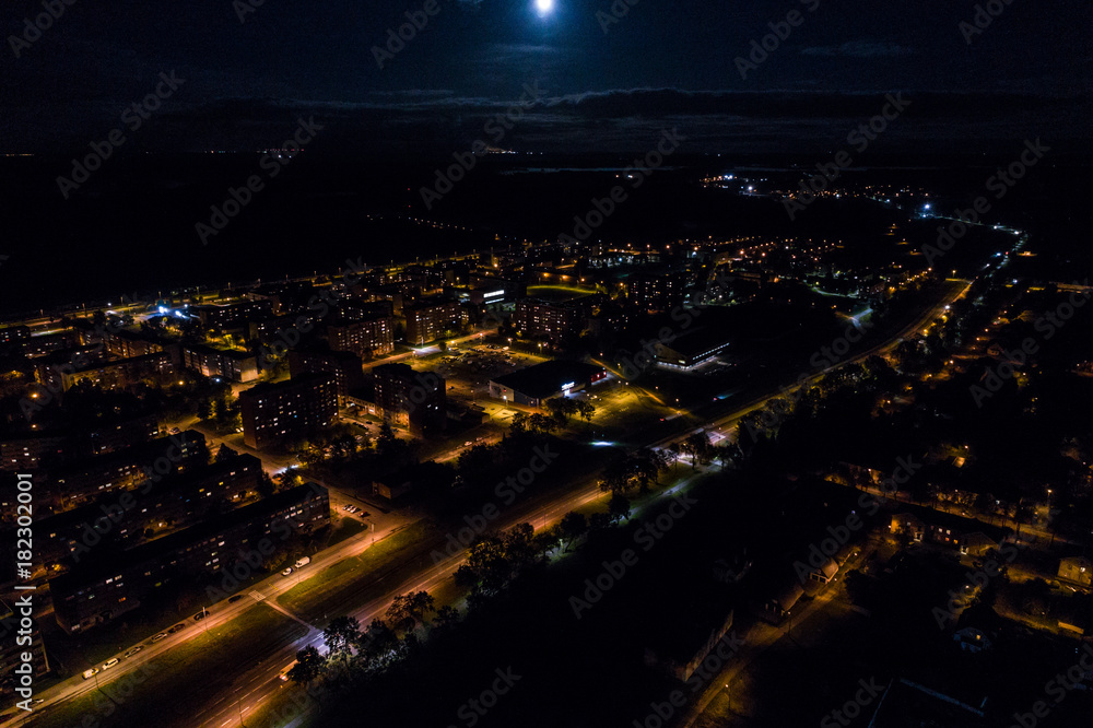 custom made wallpaper toronto digitalAerial view of the city at night.
