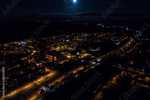 Wallpaper Mural Aerial view of the city at night. Torontodigital.ca