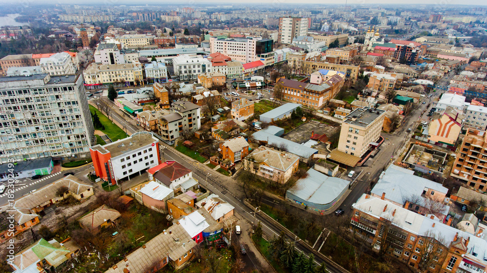 Urban landscape Vinnytsia, Ukraine. Aerial view.