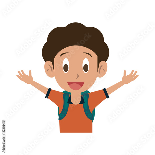 Cute schoolboy cartoon