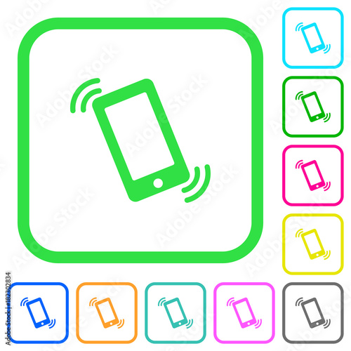 Ringing phone vivid colored flat icons icons