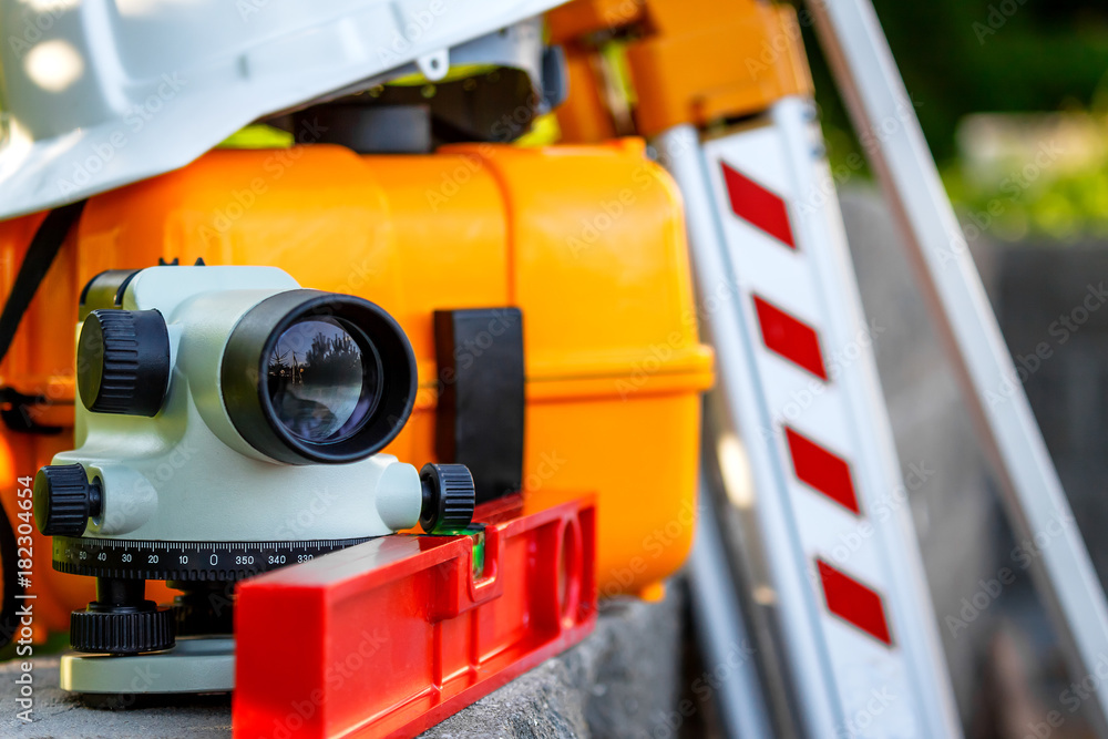 Fototapeta premium Important surveying on the construction site