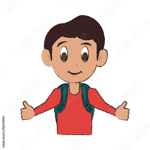 Cute schoolboy cartoon