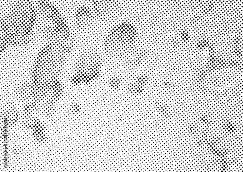 Abstract dotted halftone black and white layout