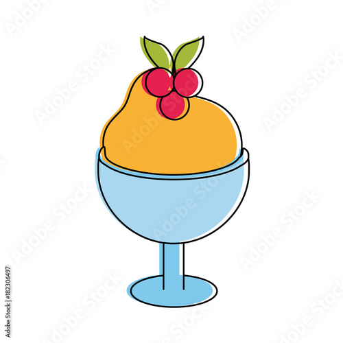 Ice cream on glass cup