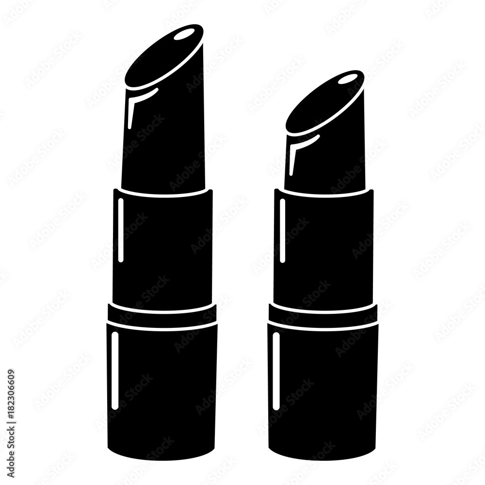 Lipstick icon, simple black style