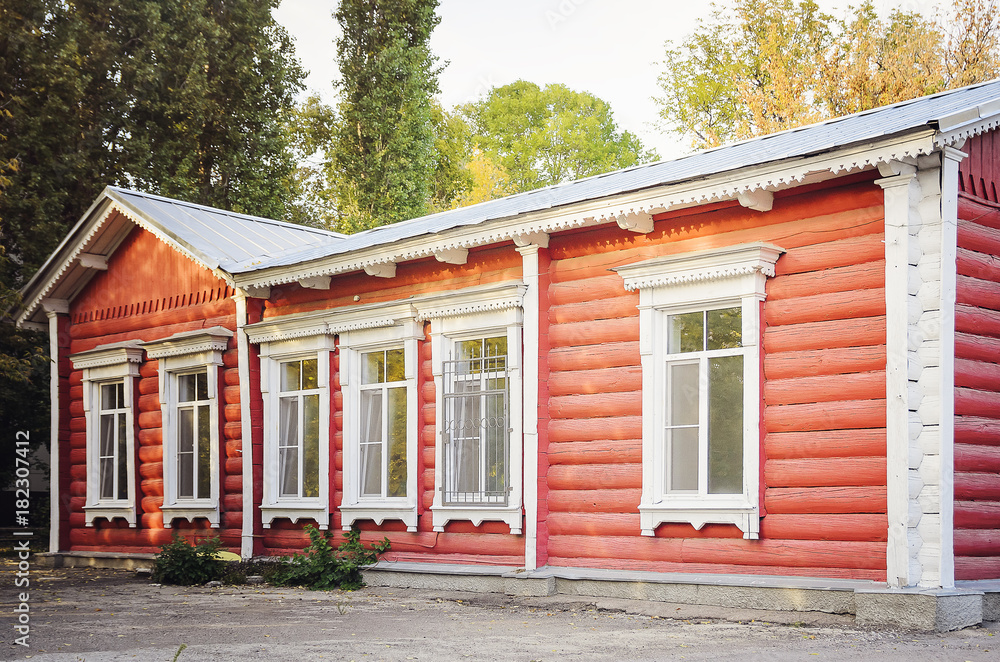 Fototapeta premium Beautiful old wooden house. Rustic retro house.