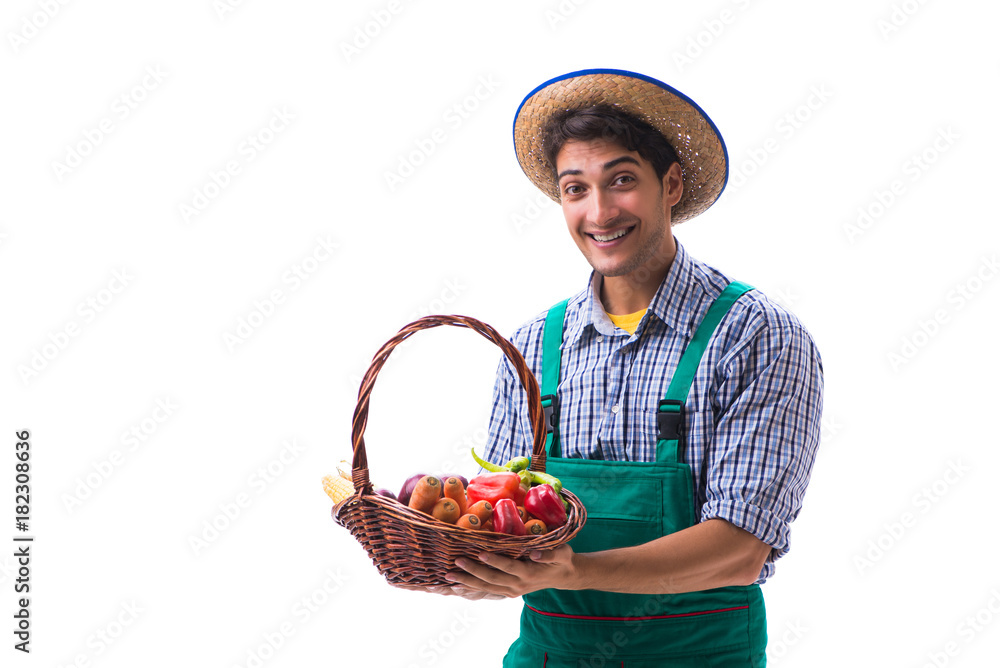 Young farmer isolated on the white background Young farmer isolated on the white background