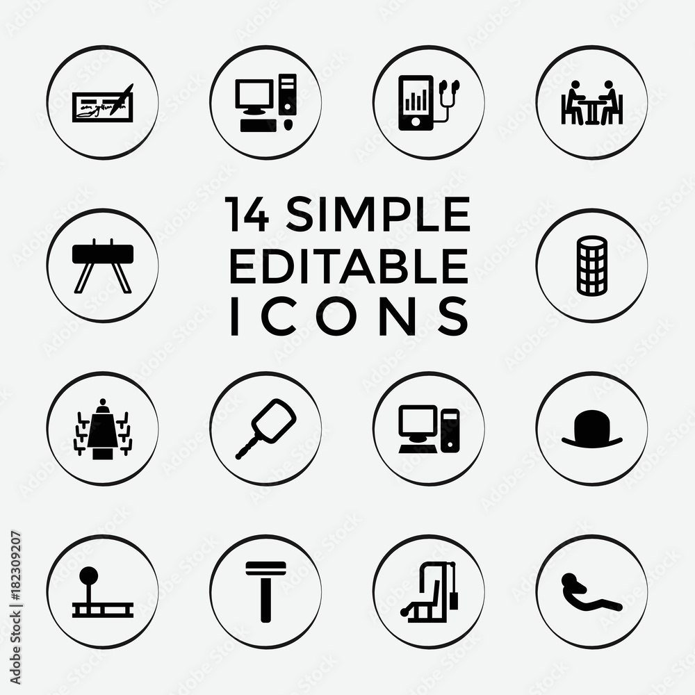 Set of 14 personal filled icons