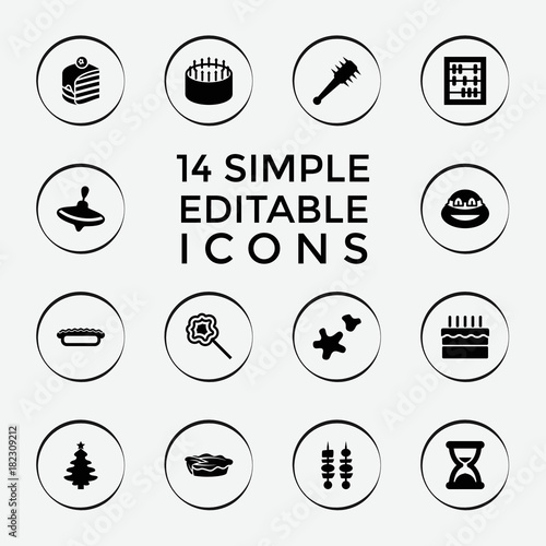 Set of 14 traditional filled icons