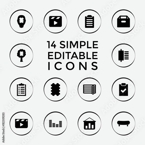 Set of 14 board filled icons