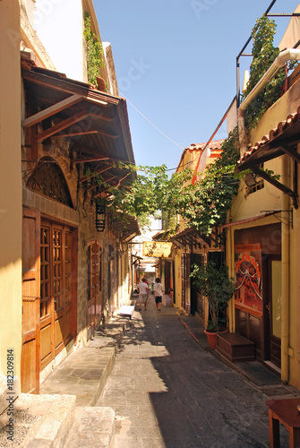 Street in the old town of Rhodes. Greece