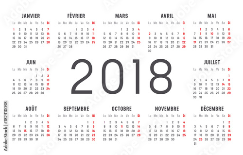 Calendrier Agenda 2018