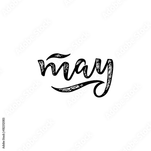 Handwritten names of months - May. Calligraphy words for calendars and organizers.