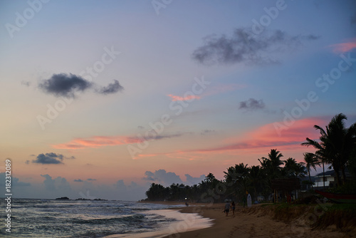 beautiful tropical clouds durring ocean beach sunset © Alexander Belinskiy