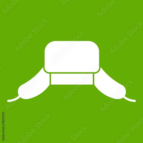 Hat with ear flaps icon green
