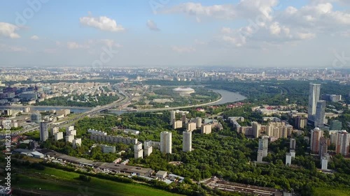 Panoramic view on Moscow. Footage. Ministry of foreign Affairs. Russia. View from above photo