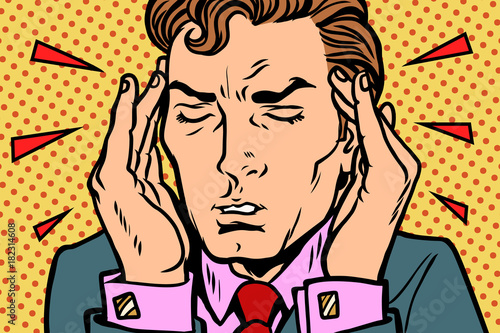 Man with severe headache