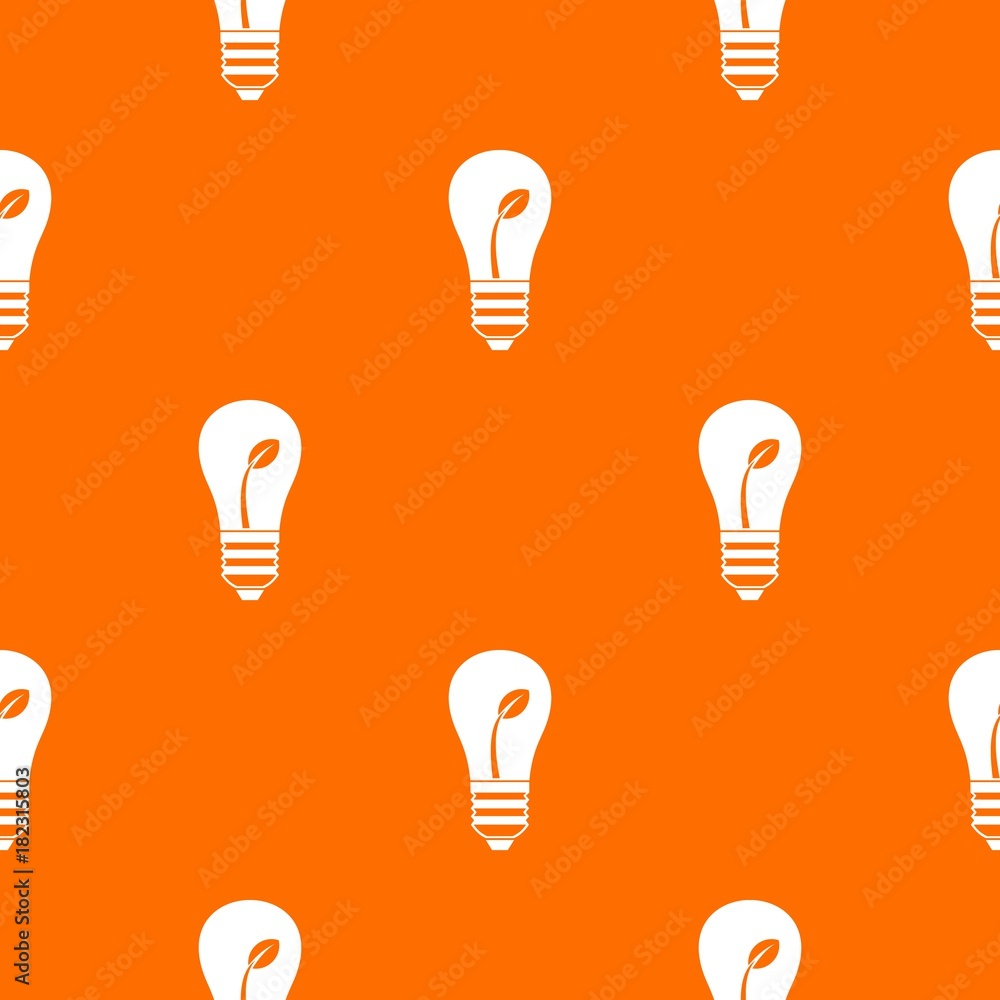 Ecology idea bulb with plant pattern seamless Ecology idea bulb with plant pattern seamless