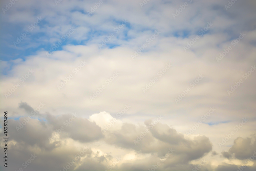 Dramatic evening twilight with clouds and hidden sunset Dramatic evening twilight with clouds and hidden sunset