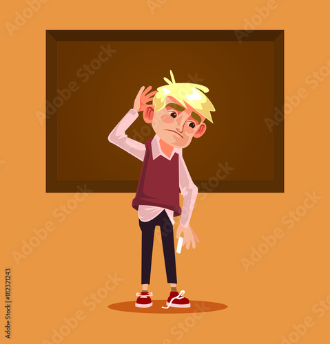 Bad student character. Vector cartoon illustration