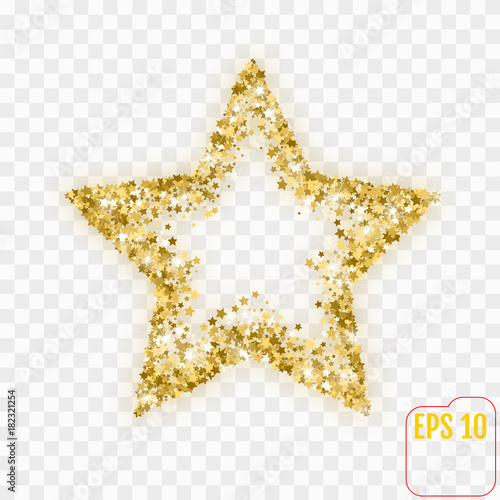 Modern gold star. Elegant design. Golden stars confetti. Vector illustration
