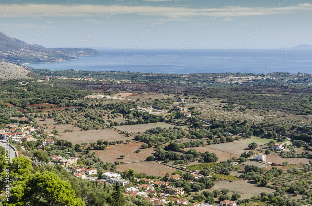 plowed fields and shores of kefalonia