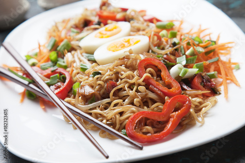 Fried asian instan noodles