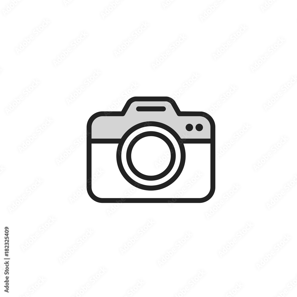Photo camera icon line
