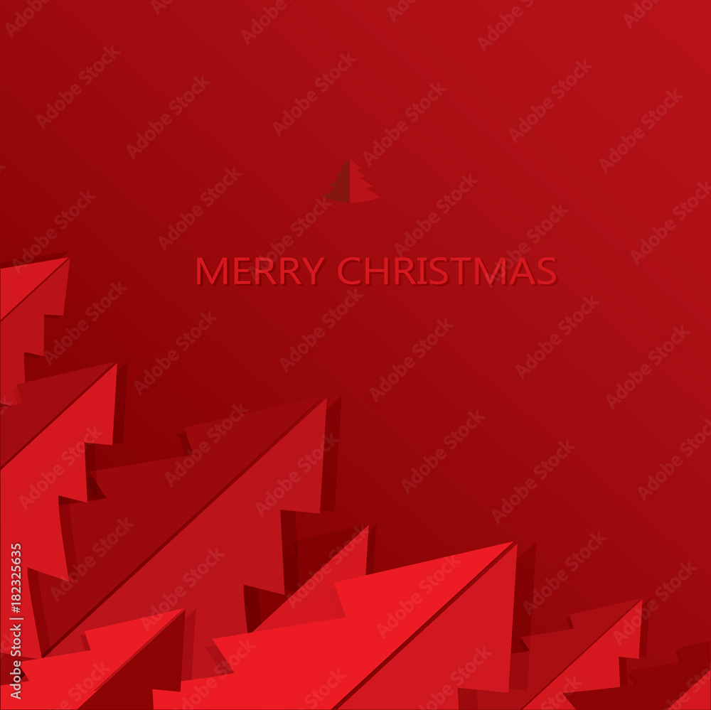 christmas trees on red with text
