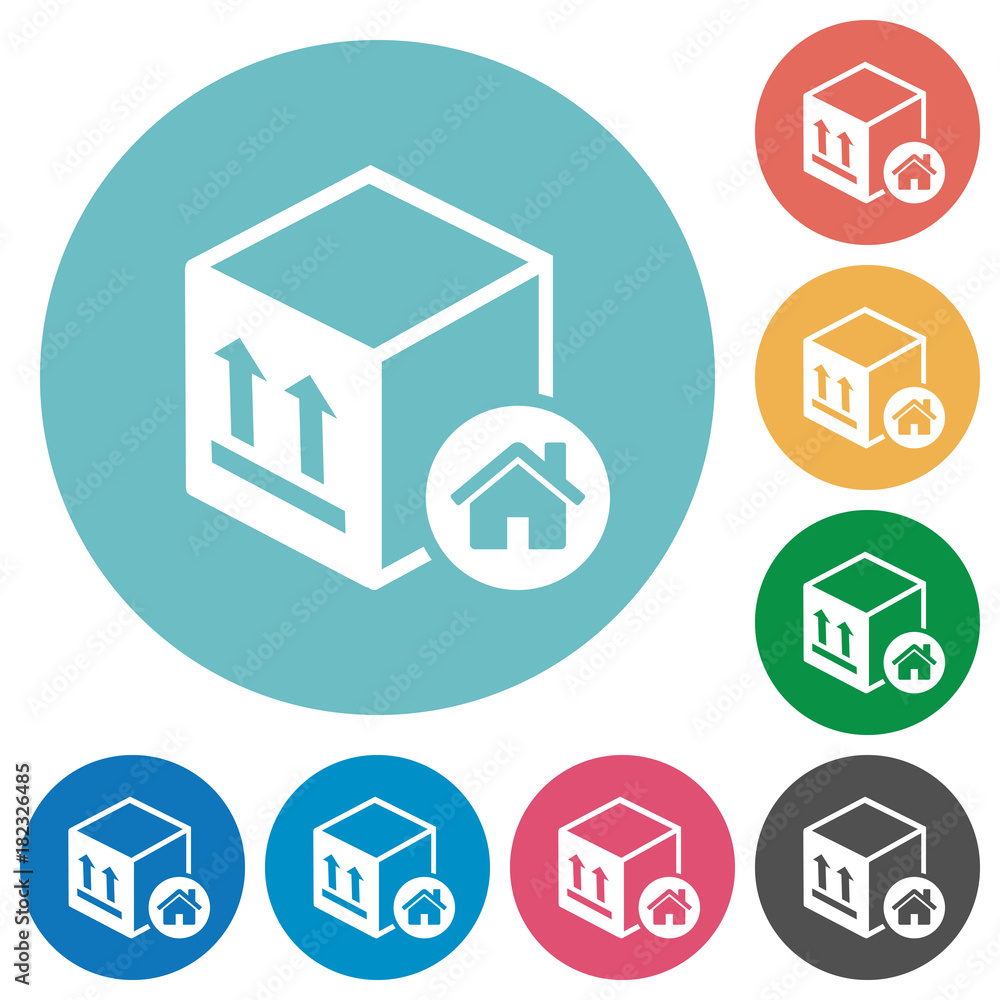 Package warehouse flat round icons Package warehouse flat round icons