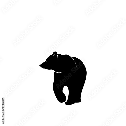 Graphic illustration of bear silhouette.