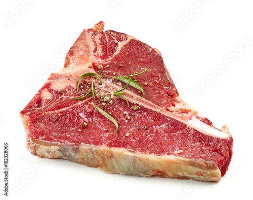 fresh raw T bone steak photo