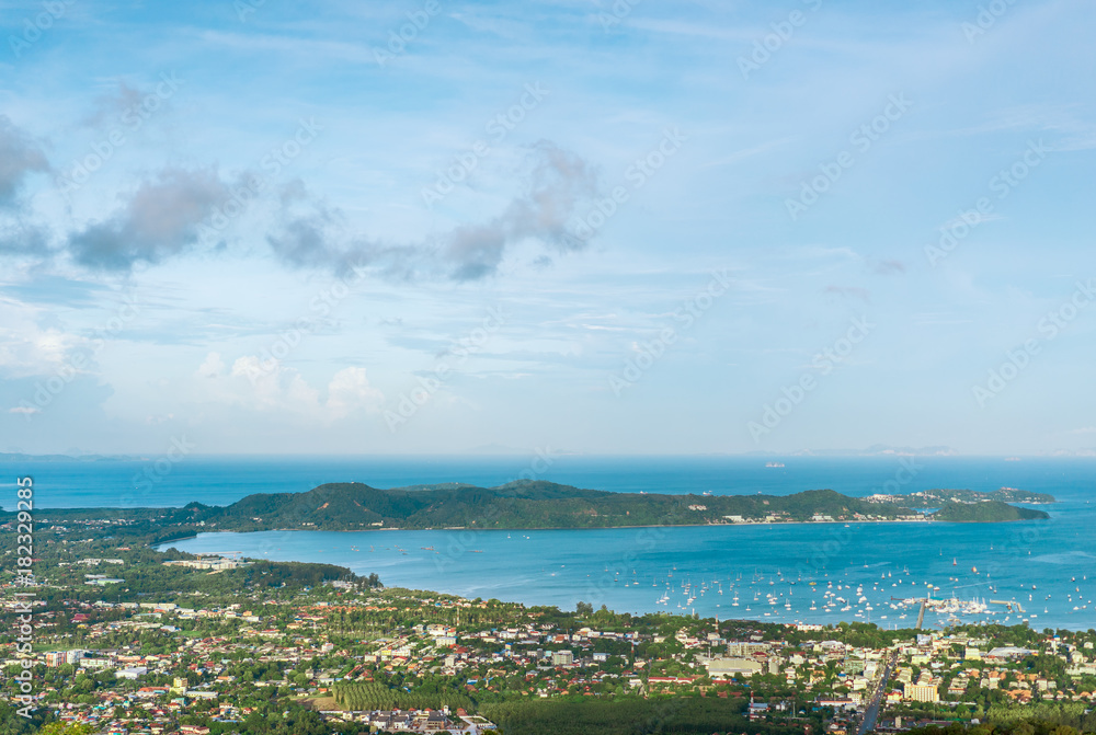 View of Chalong Bay from the observation deck, Phuket