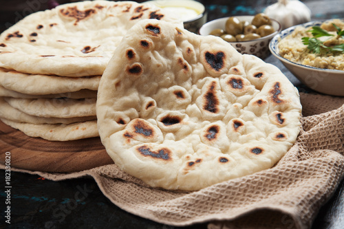 Home made pita bread photo