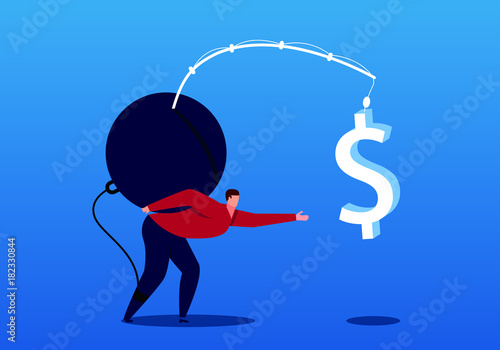 Man burdened with the pressure of trying to make money