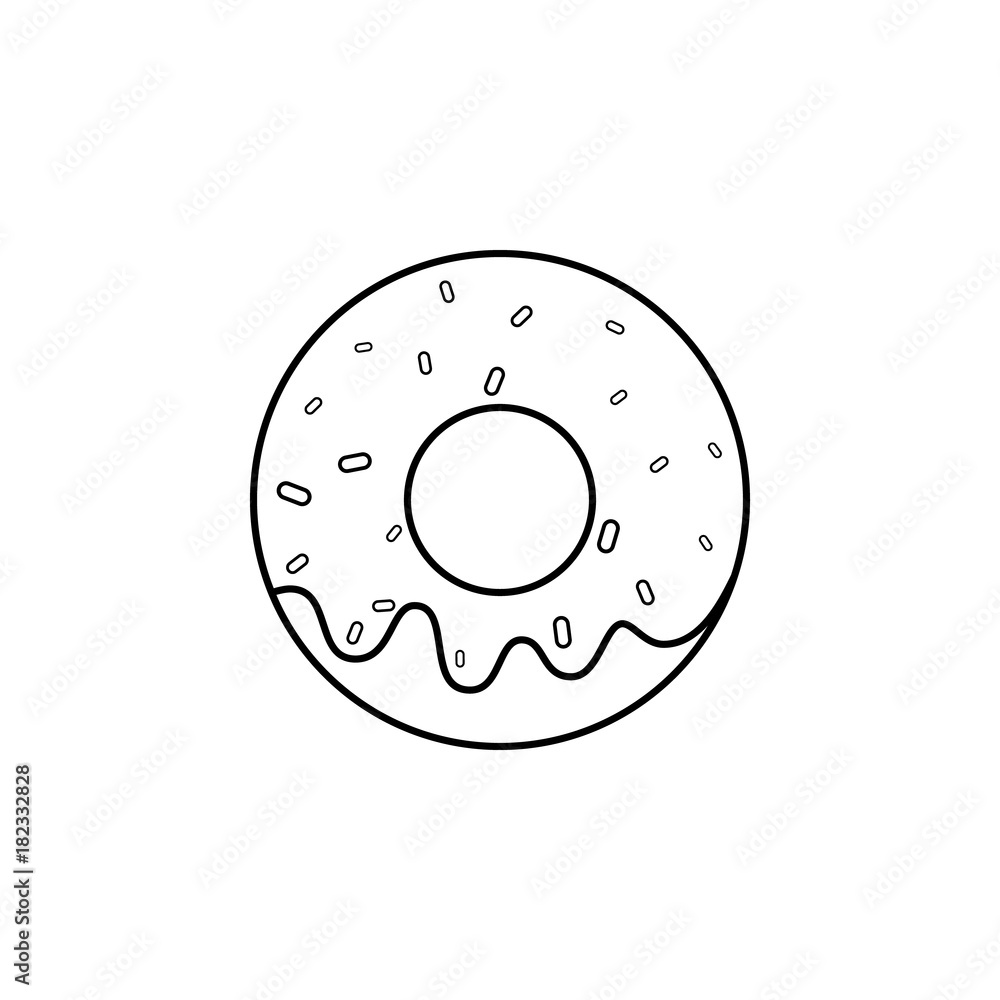 doughnut glaze line icon doughnut glaze line icon