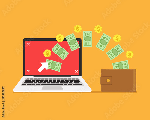 Pay per click concept. Vector flat cartoon illustration