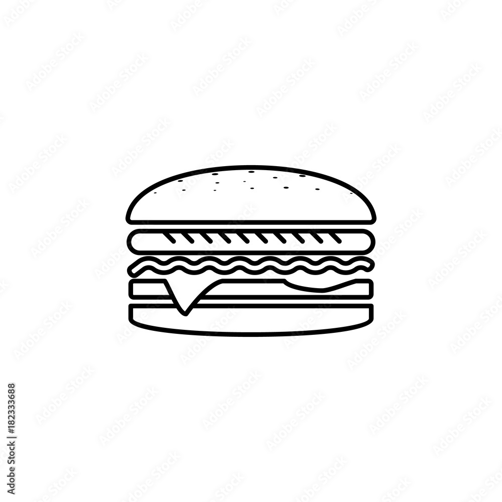 Big Burger in classic style icon Big Burger in classic style icon