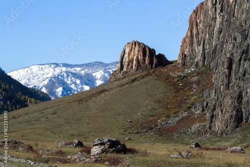 Rocks and stones in the Altai mountains, Russia.
