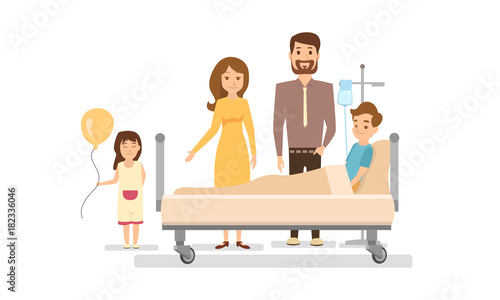 hospital family vector photo