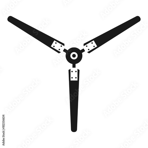 Wind turbine, propeller icon, black isolated on white background, vector illustration.