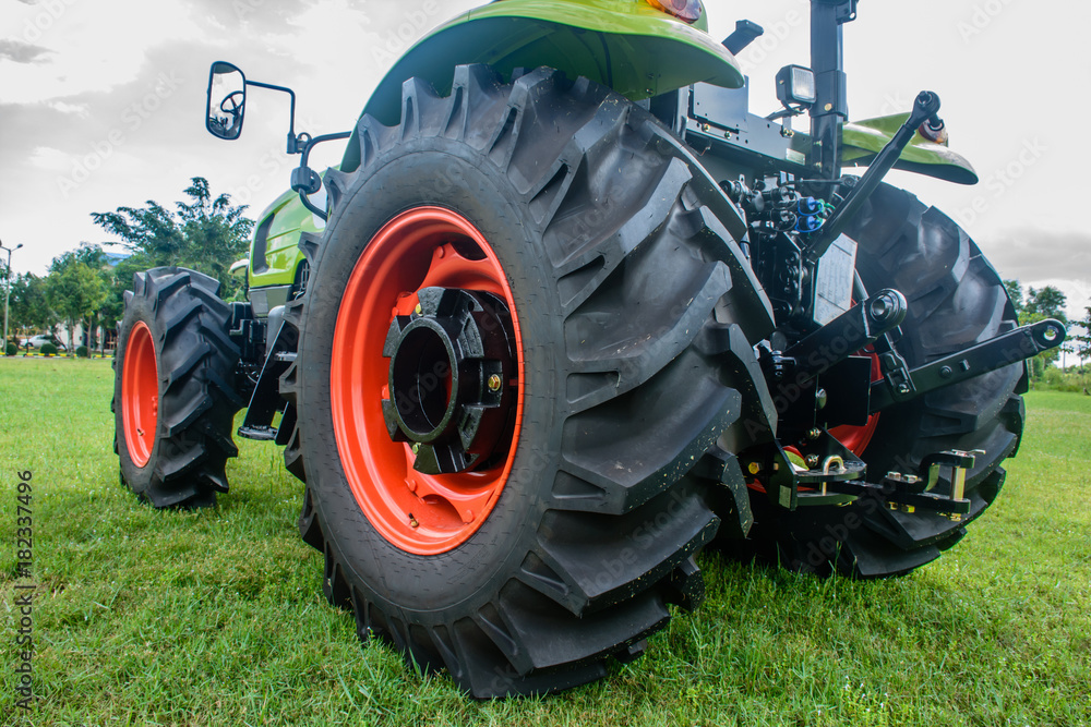 Obraz premium big wheel of brand new tractor