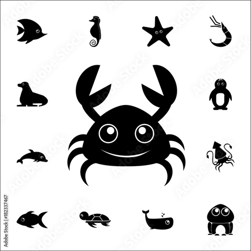 crab icon. Set of Aquatic animal icons. Web Icons Premium quality graphic design. Signs, outline symbols collection, simple icons for websites, web design, mobile app